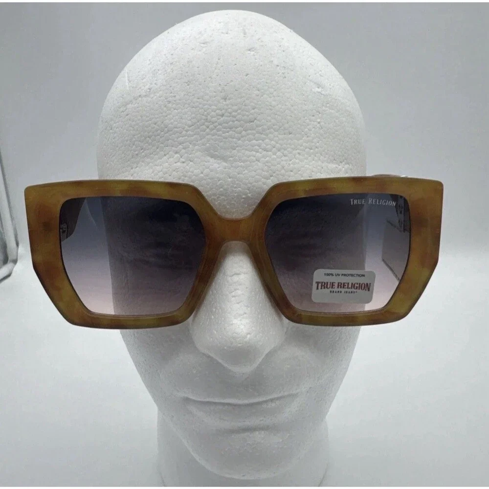 TRUE RELIGION Womens Sunglasses Brown Frame Gradient Lens Square TRSunB2 Glam